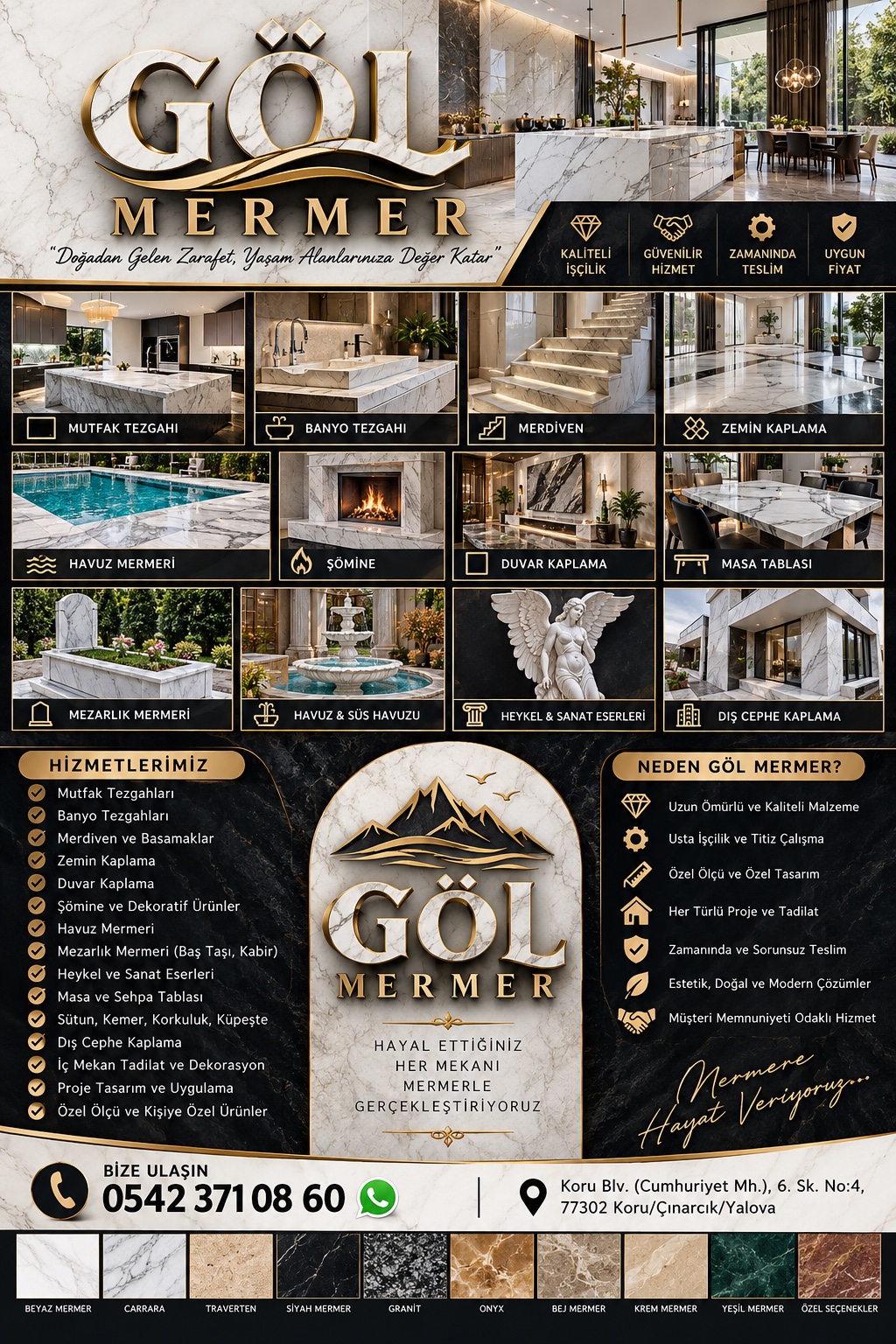 Göl Mermer katalog ve mermer uygulamaları